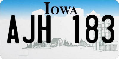 IA license plate AJH183