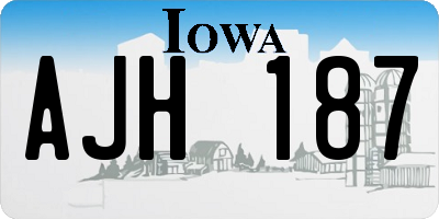 IA license plate AJH187