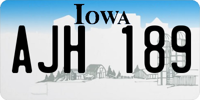 IA license plate AJH189