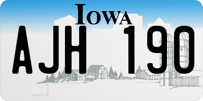 IA license plate AJH190