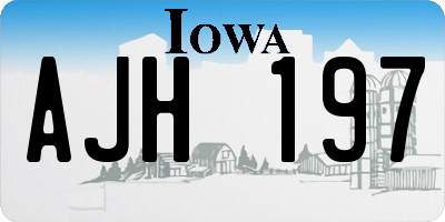 IA license plate AJH197