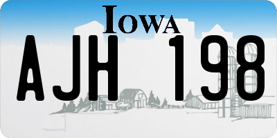 IA license plate AJH198