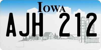 IA license plate AJH212