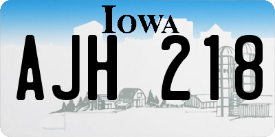 IA license plate AJH218