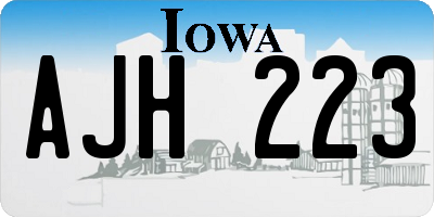 IA license plate AJH223