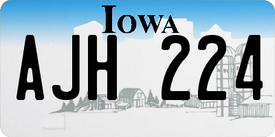 IA license plate AJH224