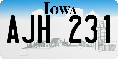 IA license plate AJH231