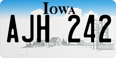 IA license plate AJH242