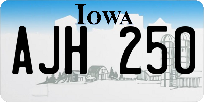 IA license plate AJH250