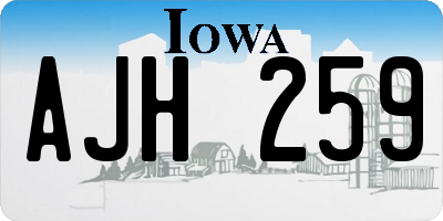 IA license plate AJH259