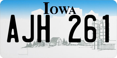 IA license plate AJH261