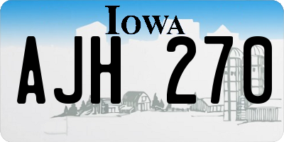 IA license plate AJH270