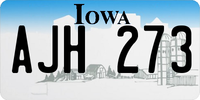 IA license plate AJH273