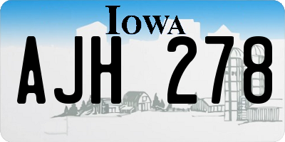 IA license plate AJH278