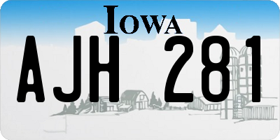 IA license plate AJH281