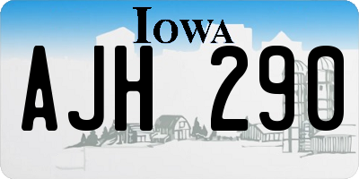 IA license plate AJH290