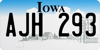 IA license plate AJH293