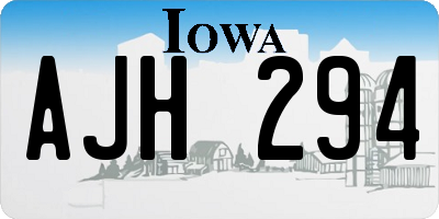 IA license plate AJH294