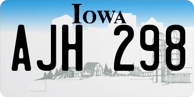 IA license plate AJH298