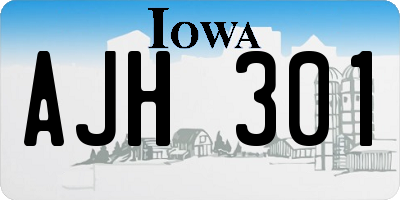 IA license plate AJH301