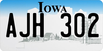 IA license plate AJH302