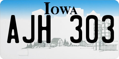 IA license plate AJH303