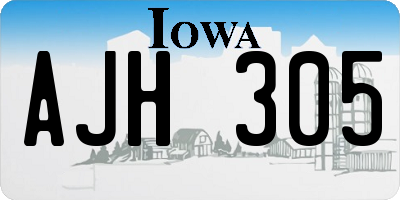 IA license plate AJH305