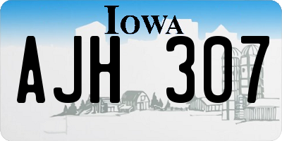 IA license plate AJH307