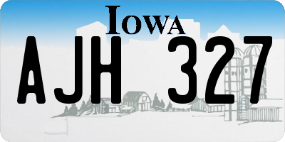 IA license plate AJH327