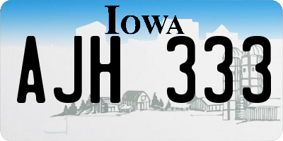 IA license plate AJH333