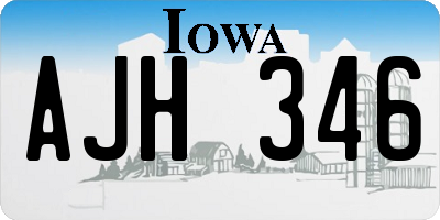 IA license plate AJH346