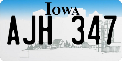 IA license plate AJH347