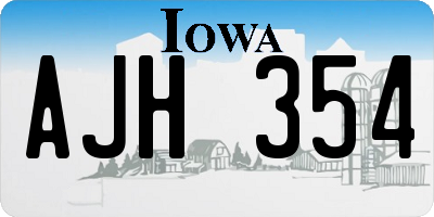 IA license plate AJH354