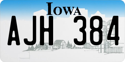 IA license plate AJH384