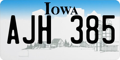 IA license plate AJH385