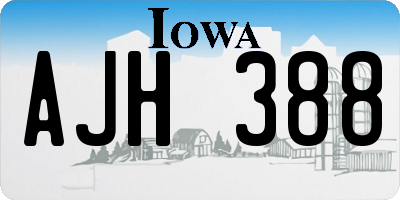 IA license plate AJH388