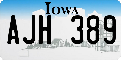 IA license plate AJH389