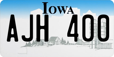 IA license plate AJH400