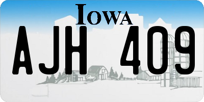 IA license plate AJH409