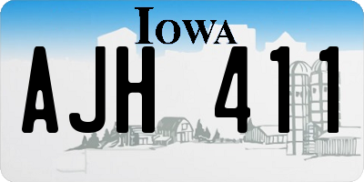 IA license plate AJH411