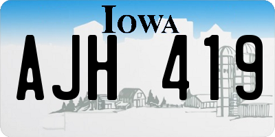 IA license plate AJH419