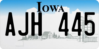 IA license plate AJH445