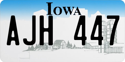 IA license plate AJH447