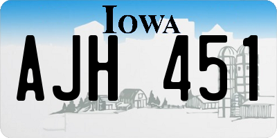 IA license plate AJH451