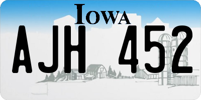 IA license plate AJH452