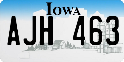 IA license plate AJH463