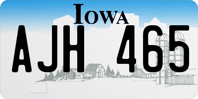 IA license plate AJH465