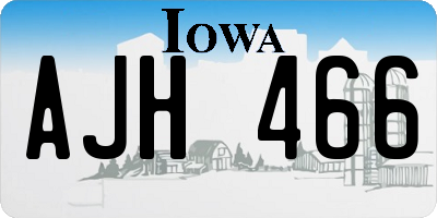 IA license plate AJH466
