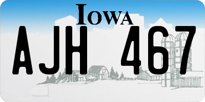 IA license plate AJH467