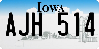IA license plate AJH514